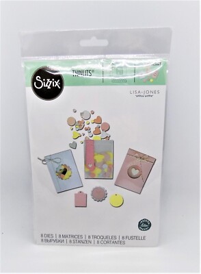 Sizzix Thinlits Metall Schneiden 8 Stanzen Set 665069 Konfetti Tasche - NEU UVP 22,99 
