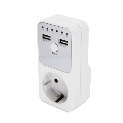 Dual USB EU Plug Timing Socket Timer Switch Countdown Outlet Controller RF