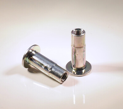 Spreiz Blindnietmuttern 10 Stück M6 Stahl verzinkt Flachkopf 16mm Split-Nut