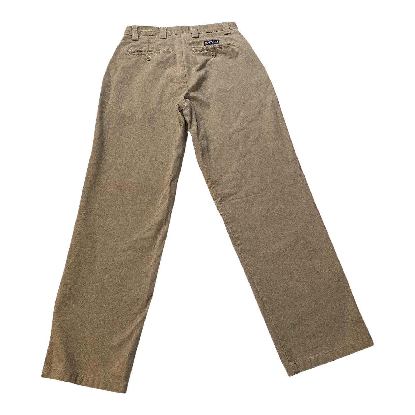 Chaps Mens Flat Front Regular Fit Beige 5 Pocket Twill Casual Pants