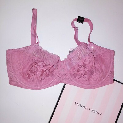 Bralette Métallisée Victoria's Secret Pink – 28B – Noir Et Argent – Sans Armatures