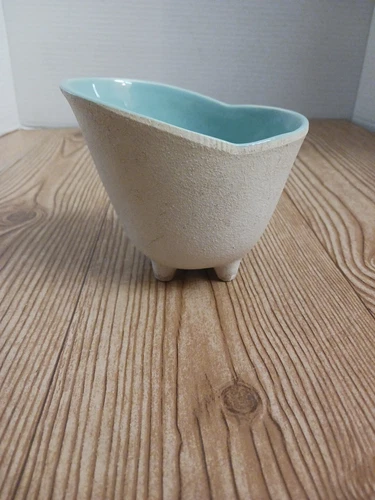 McCoy White Footed Vase/Planter 4.5"H x 4"L x 5.5"W - Atomic Capri Line White...