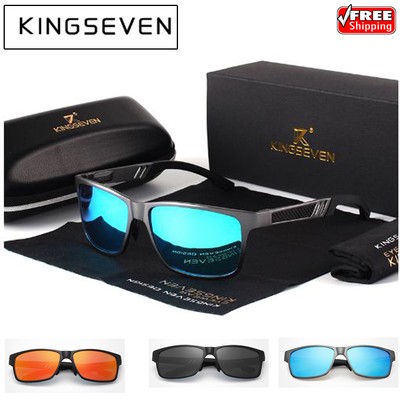 KINGSEVEN Polarized Sunglasses Aluminum Magnesium Sun Glasses Rectangle Shades