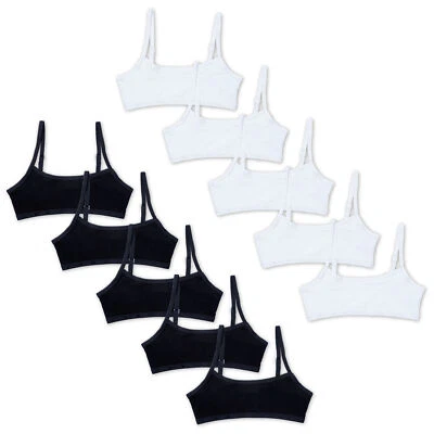 THE ESSENTIALS WARDROBE Girls Crop Tops 5 Pack Bra Top Training Bra Underwear Cotton Size 6-13 Years