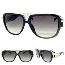 Oversized Retro Hardcore Hip Hop Rapper Biker Pimp SUN GLASSES Large Black Frame