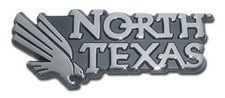 4" university of north texas mean green shiny chrome logo auto emblem usa made