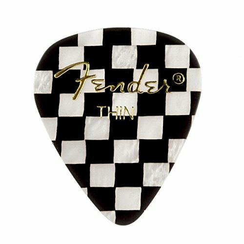 Fender 351 Premium Celluloid Guitar Picks - THIN, CHECKERED - 12-Pack (1 Dozen)