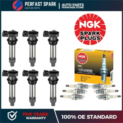 6X Ignition Coil + 6X NGK Spark Plug for 2007-2016 Cadillac SRX V6 3.0L 3.6L