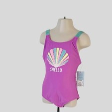 Cat  Jack Girls One Piece Shello Print Light Purple Swimsuit Size S 6/6X