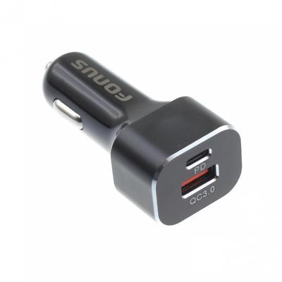 36W TWO USB CAR QUICK CHARGER POWER ADAPTER FAST TYPE-C PD PORT for CELL PHONES