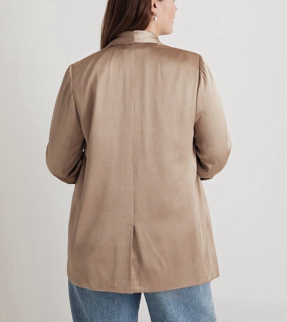 Madewell Satin Oversized Blazer In Matchstick Sz 16W New | eBay