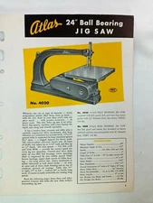 Atlas Press 24" Ball Bearing Jig Saw #4020 Bulletin JS-1 Vintage