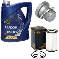 MotoröL Set 10W-40 5 Liter + ÖLfilter SH 425 L + Schraube FüR Mercedes S-Klasse