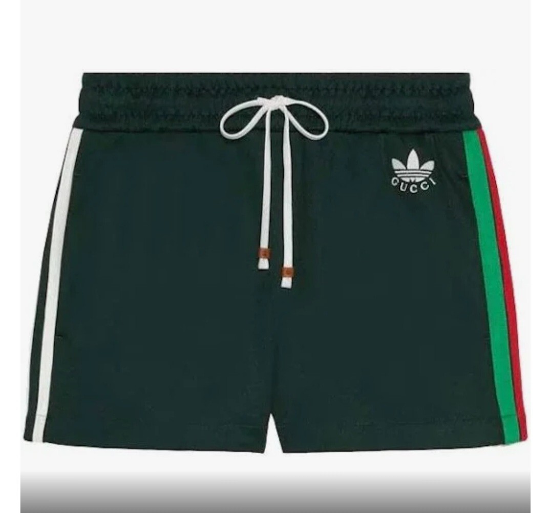 GUCCI x Adidas Shorts Size XXS small High-Rise Green Cotton Jersey