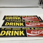 4 Vintage Coca Cola Drink & Drive Bumper Stickers
