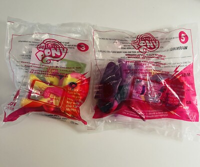Lot of 2 My Little Pony 3'' Toys McDonald's Happy Meal 2016 #3 & #5  *NEW in Pkg*