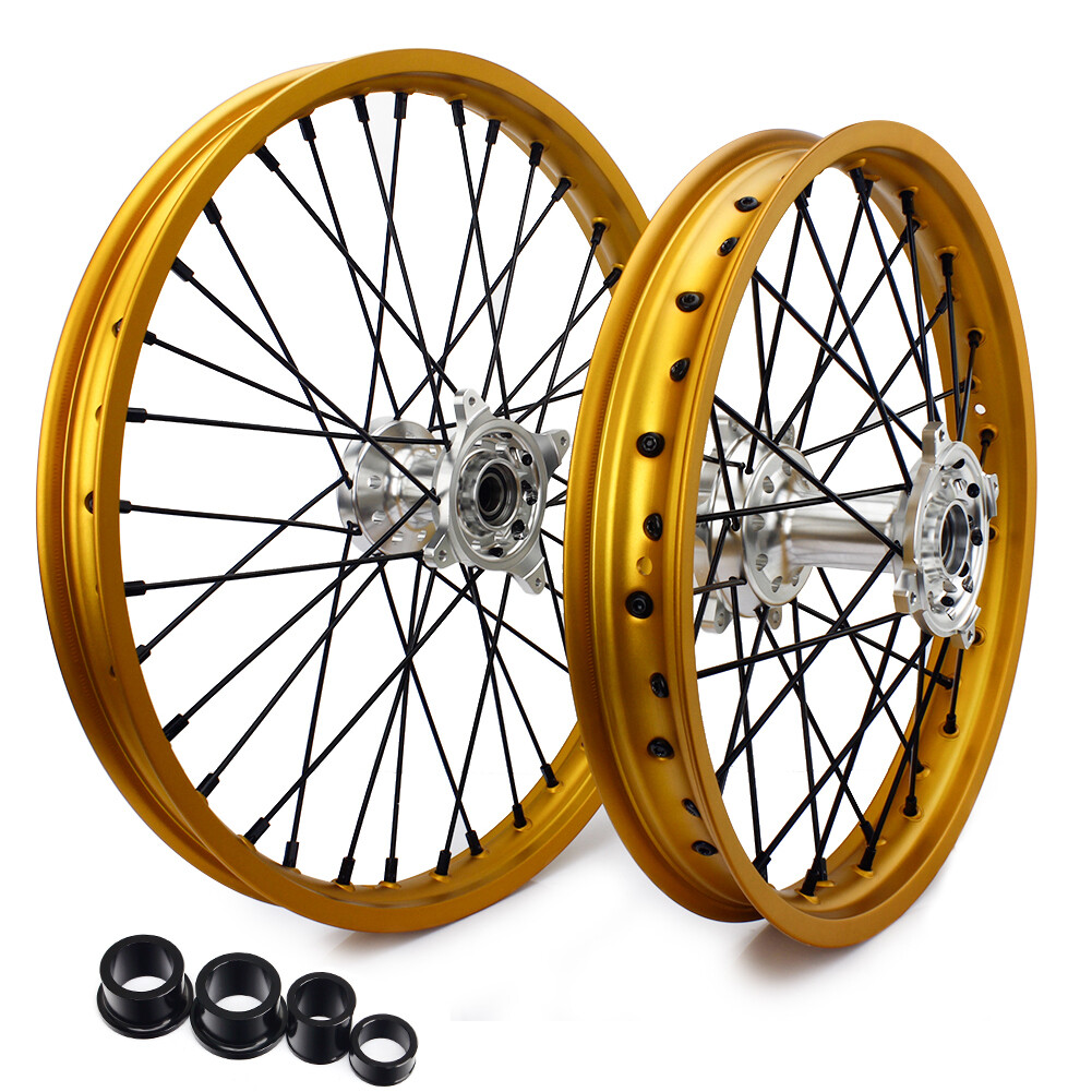 21"+19" Spoked Wheel Gold Rim Set For Honda CRF250R CRF450R 14-23 CRF250RX/450RX