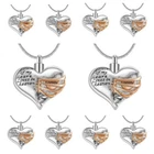Heart Cremation Urn Ashes Keepsake Pendent Family Member Memorial Necklace