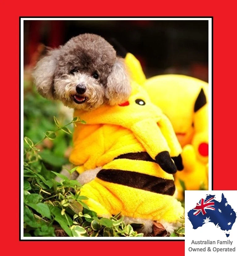 PIKACHU Pokemon Lindo Mascota Gato Perro Cachorro Algodón Ropa Disfraces Traje-S, M, L, XL Foto 2 de 4