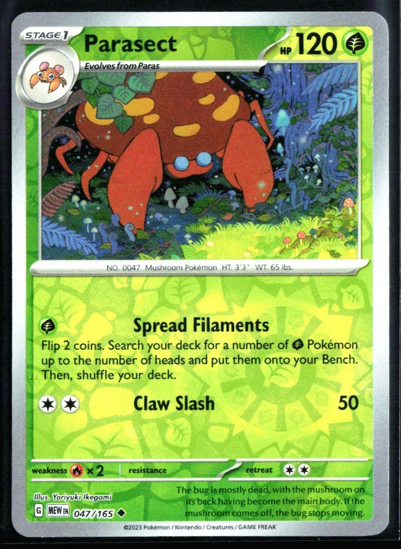 2023 Scarlet & Violet - 151 Parasect #47 Reverse Holo Pokemon Card