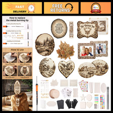 All-in-One Wood Burning Kit - 156Pcs Adjustable Temp Tool for DIY Crafts  Gifts
