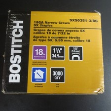 Bostitch 1-3/8 In. Leg 18-Gauge 7/32 In. Narrow Crown Finish Staples SX50351