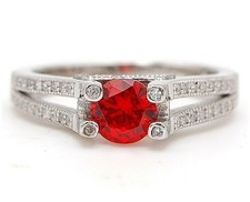 2CT Fire Garnet  Topaz 925 Solid Sterling Silver Ring Jewelry Sz 9 IB2-5