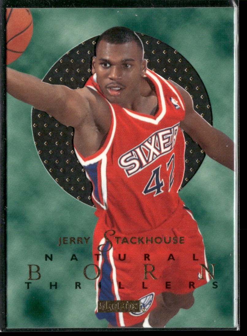 1995-96 SkyBox E-XL #7 Jerry Stackhouse Natural-Born-Thrillers 76ers C08