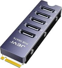 M.2 NVMe to SATA Adapter Card 5-Port 6Gb/s with Heatsink NAS Server PC SSD HDD
