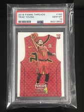 2018 Panini Threads TRAE YOUNG RC Rookie Basketball Card PSA 10 GEM MINT. rookie card picture