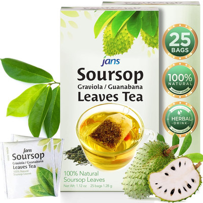 Soursop Tea Bags (25 Count)   Full Strength Herbal Tea from 100% Natural Soursop