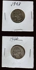 LOT OF 2 WASHINGTON 90% SILVER QUARTERS  [1943 - 1946]