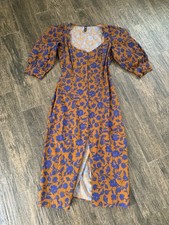 Zara Long Floral Womens Button Up Dress