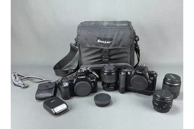 Canon Analog-Set: EOS 500 & EF-M | 3 Objektive (50mm 1.8!) | Blitz & Tasche
