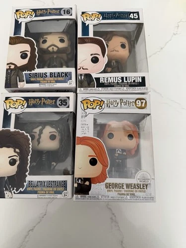 Funko Pop Harry Potter 45 Remus, 16 Virus, 35 Bellatrix 97 George Wesley