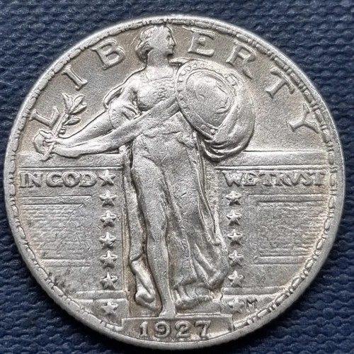 1927 Standing Liberty Quarter 25c High Grade AU + Details #93679