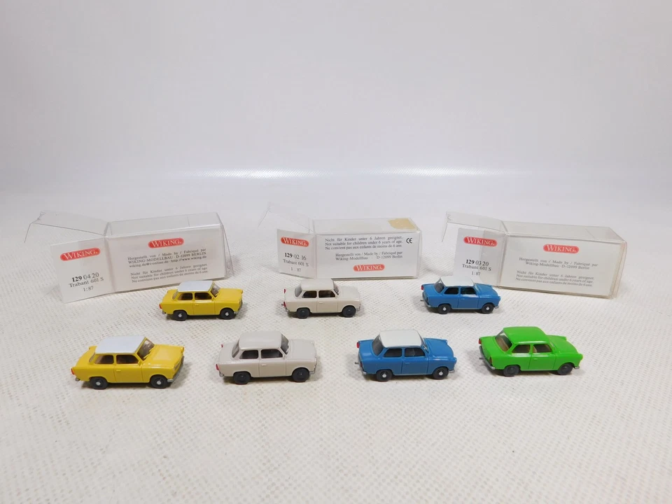 Wiking 1:87 H0 7x Modello Trabant 601 S 129 02 16 ecc Sg / Mint + 3x Box - Immagine 2 di 4