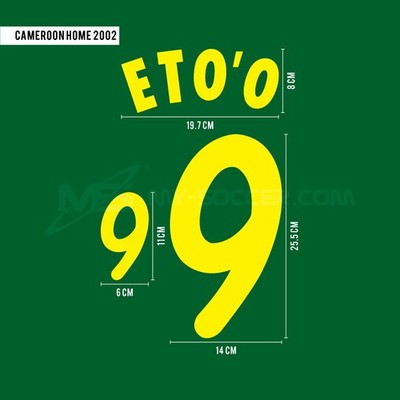 ETO'O #9 Cameroon Home World Cup 2002 PRINT (PU PRINT)