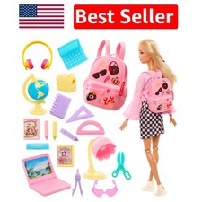 Delightful Mini Backpack and School Supplies for 11.5 Inch Dolls - Gift Set
