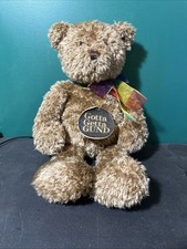 Vintage GUND Teddy Bear Plush Brown Stuffed Bear with Hang-Tag. Collectible Toy.