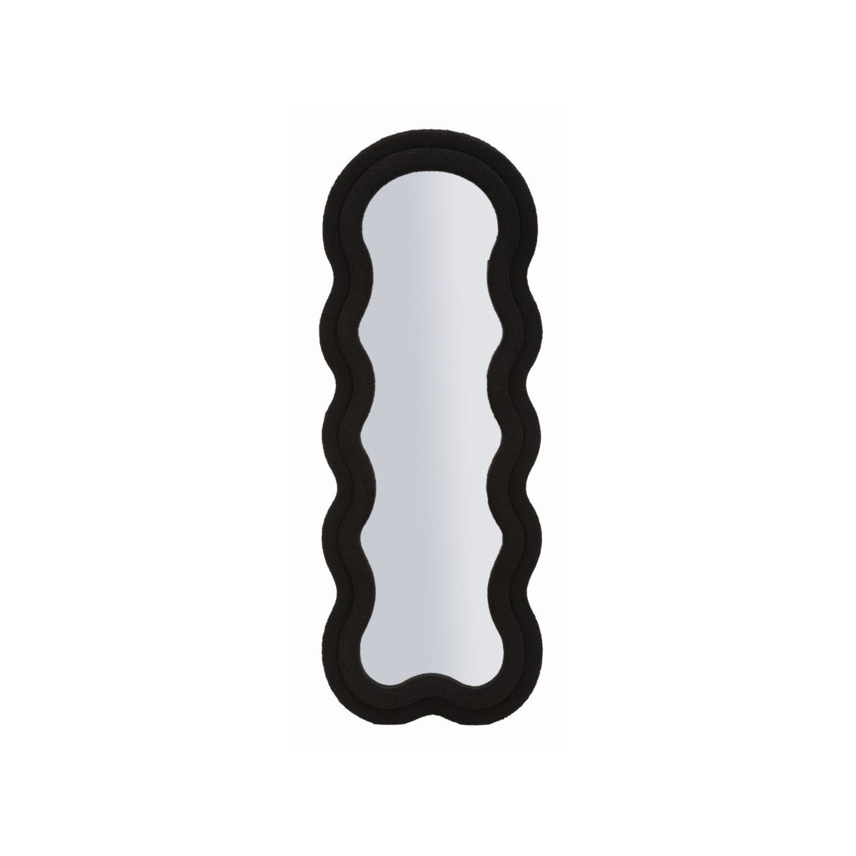 Miroir mural en tissu bouclé Teddy noir 160cm pour créer un coin dressing cosy
