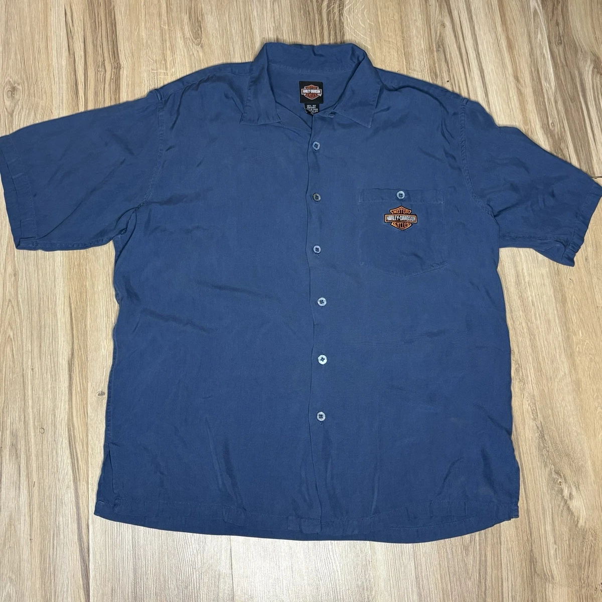 Harley-Davidson Silk Hawaiian Casual Button-Down Shirts for Men