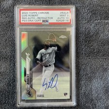 2020 Topps Chrome Luis Robert Refractor /499 Autograph PSA 9/10!
