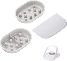 Slow Feeder Bowl Mat Set for Automatic Microchip Pet Feeder, 2-Pack Puzzle Bow
