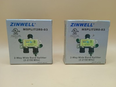 Zinwell 2-Way Wide Band Splitter 2-2150 MHz | Model MSPLIT2R0-03 - Lot Of 2
