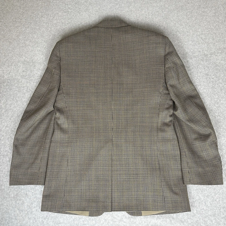 Abrigo Blazer Deportivo Ralph Lauren Para Hombres 38R Pata de Gallo Lana Marrón Carrera Negocios Foto 2 de 4