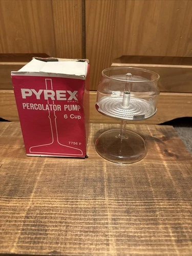 Vintage Pyrex Percolator 7756 6 Cup Coffee Pot Replacement Glass stem w/ box