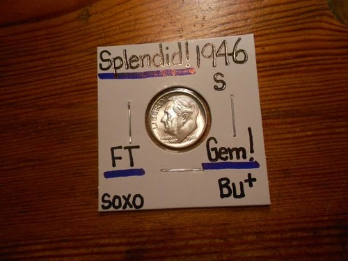 1946S Roosevelt Dime Gem BU+ SPLENDID!!! Full Torch!!!!! PQ!!!! SWEET!!!!!!!