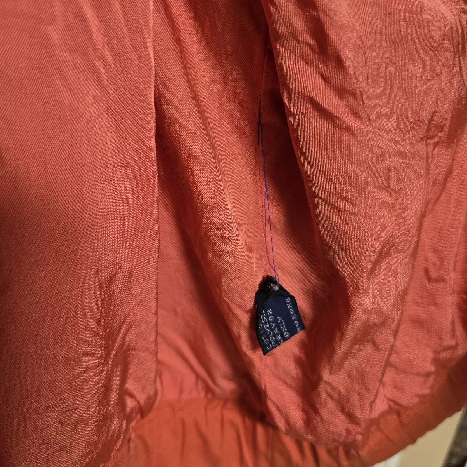 Vintage Givenchy Gentleman Jacket Mens 44 Coral Orange Full Zip Hong Kong Read - product detail image 6