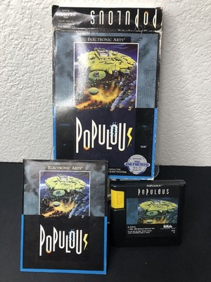 Populous Sega Genesis CiB 1990 Electronic Arts Official Authentic Action Tested